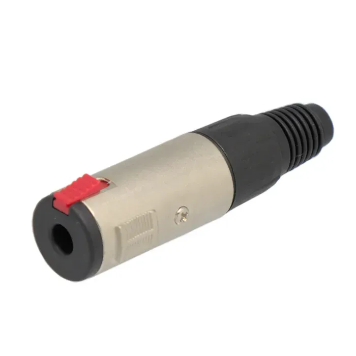 Hembra aérea 6,4mm Stereo de metal con bloqueo