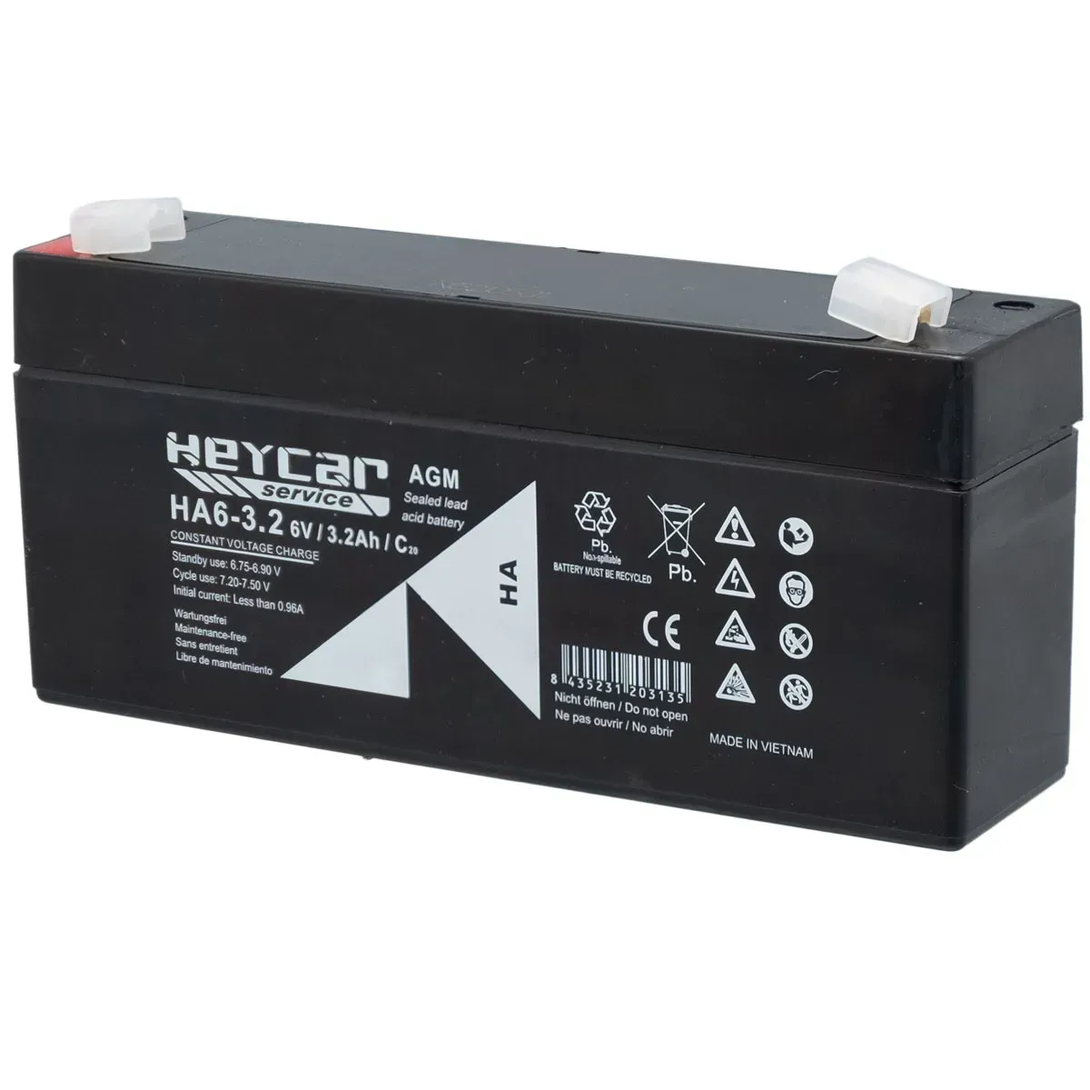 Batería 6V 3,2A HeyCar HA 134x34x61mm