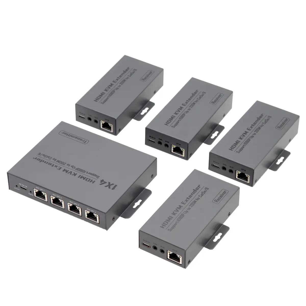 Extensor Splitter 1x4 1080p con KVM | Loop Back | IR | 200m