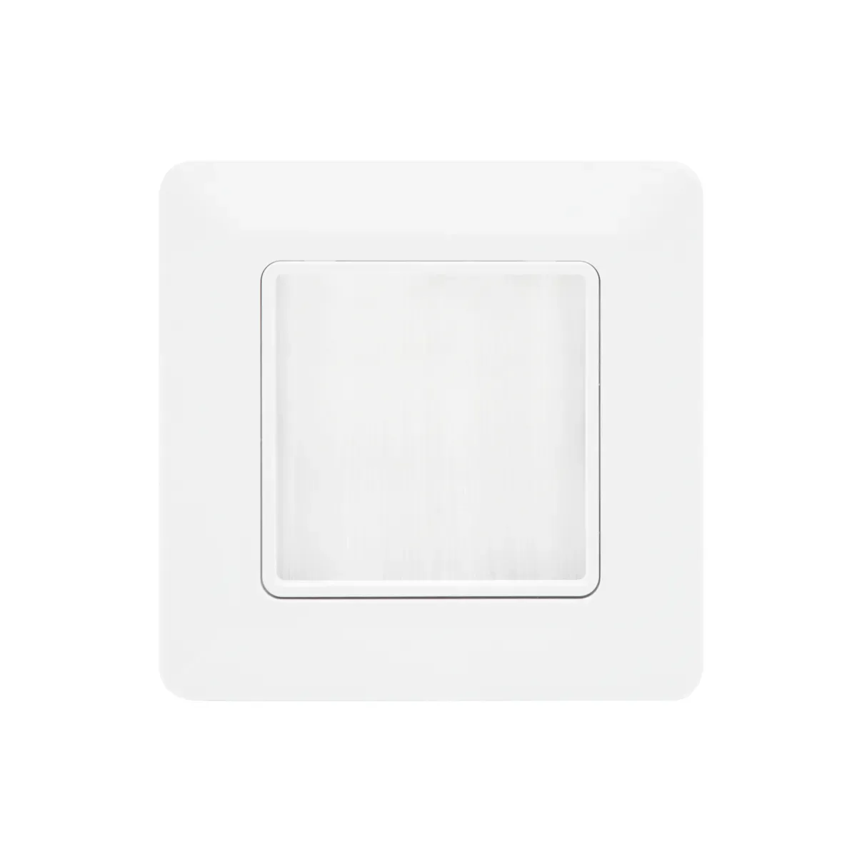 Carátula frontal con cepillo para caja de superficie 80x80mm | No incluye caja de superficie