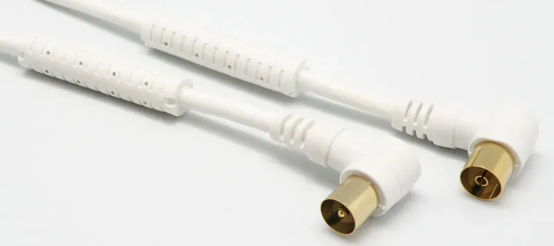 9,5mm. 90º TV Macho-Hembra, Acodado 3m. Blanco