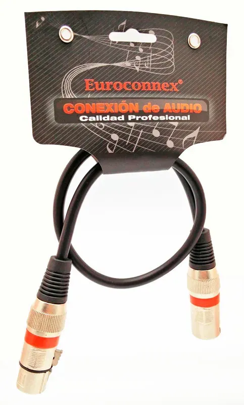 3P. XLR Macho - 3P XLR Hembra, 0.5m