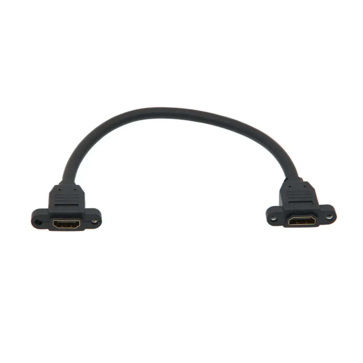 Cable HDMI 2.0 Hembra-Hembra con Patillas y Tornillos para Montaje en Panel, 0.3m