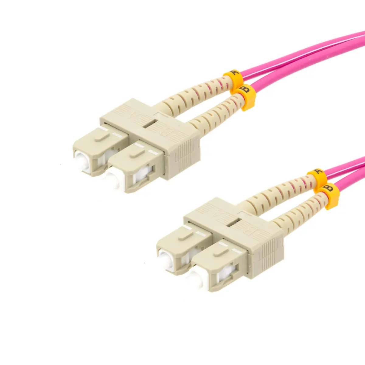 Cable de fibra óptica SC/UPC a SC/UPC OM4 Duplex, 2m