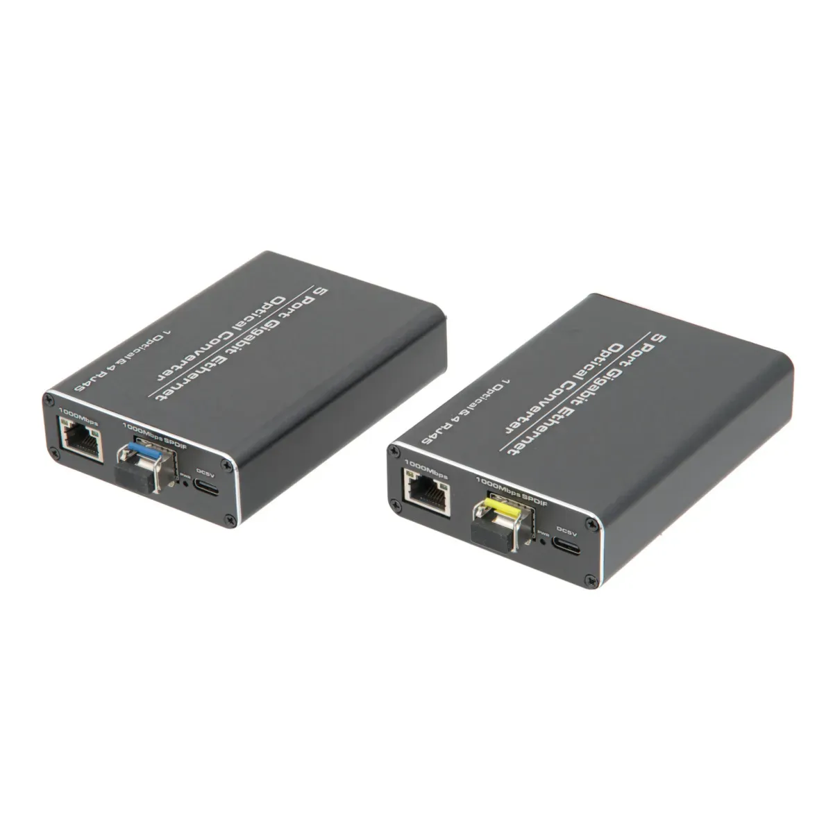 Conmutador Industrial de Fibra Ethernet Gigabit de 5 Puertos