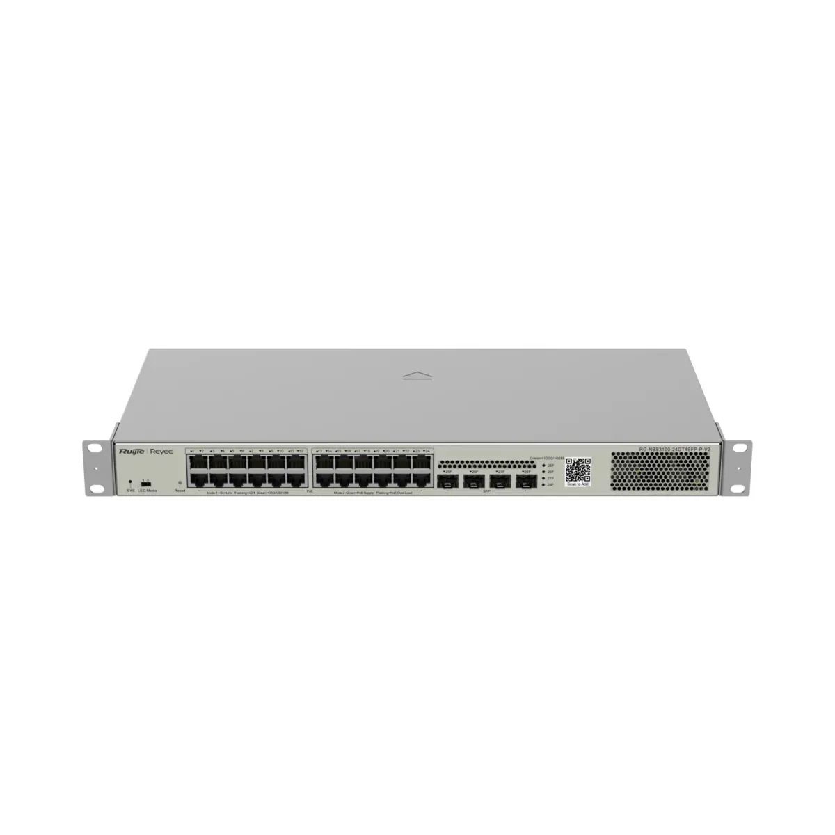 Reyee Switch PoE Cloud Capa 2 - 24 puertos PoE Gigabit+ 4 SFP Gigabit - PoE+ / Máximo 370W - Enrackable