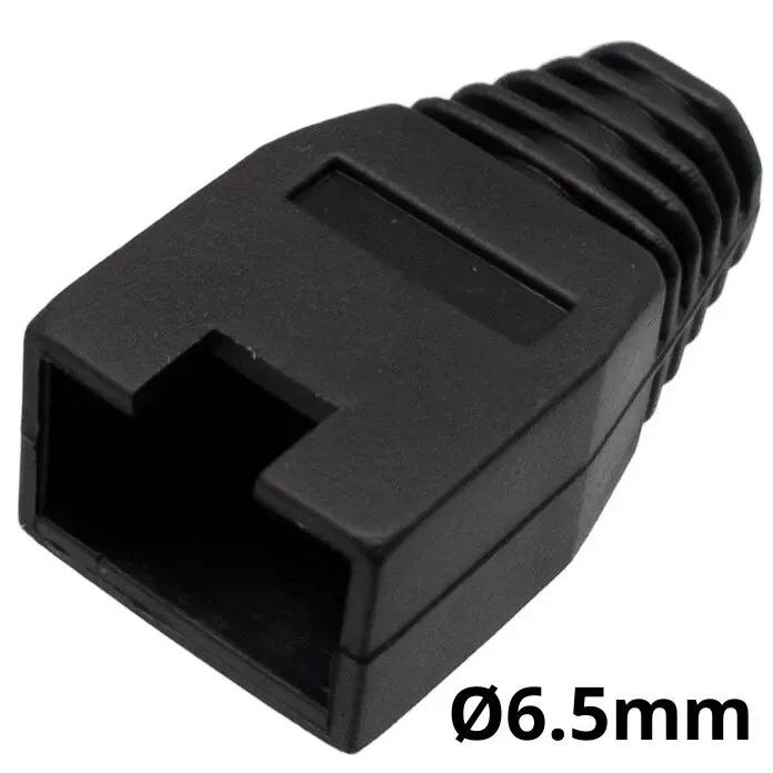 Capuchón protector para conector RJ45 para cable de Ø6.5mm, Negro