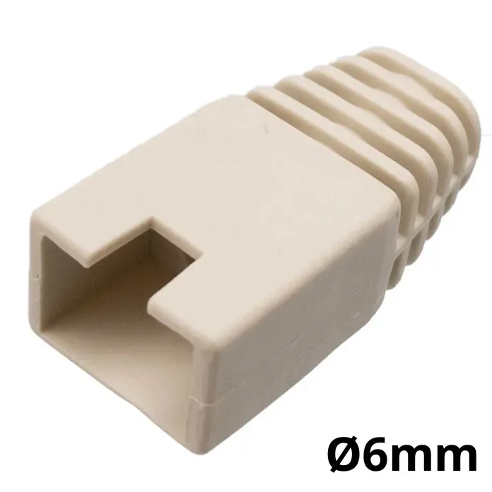 Capuchón protector para conector RJ45 para cable de Ø6mm, Beige
