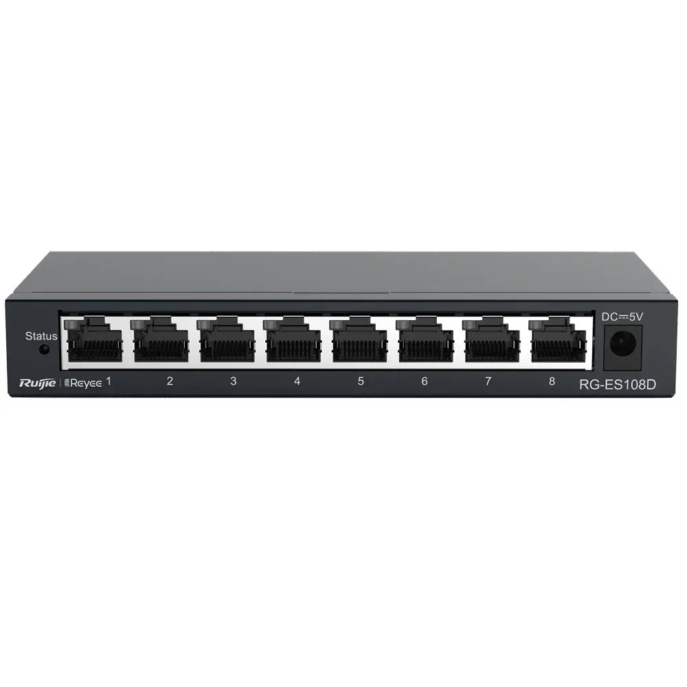 Reyee Switch Sobremesa - Carcasa Metal - 8 puertos RJ45 - Velocidad 100 Mbps