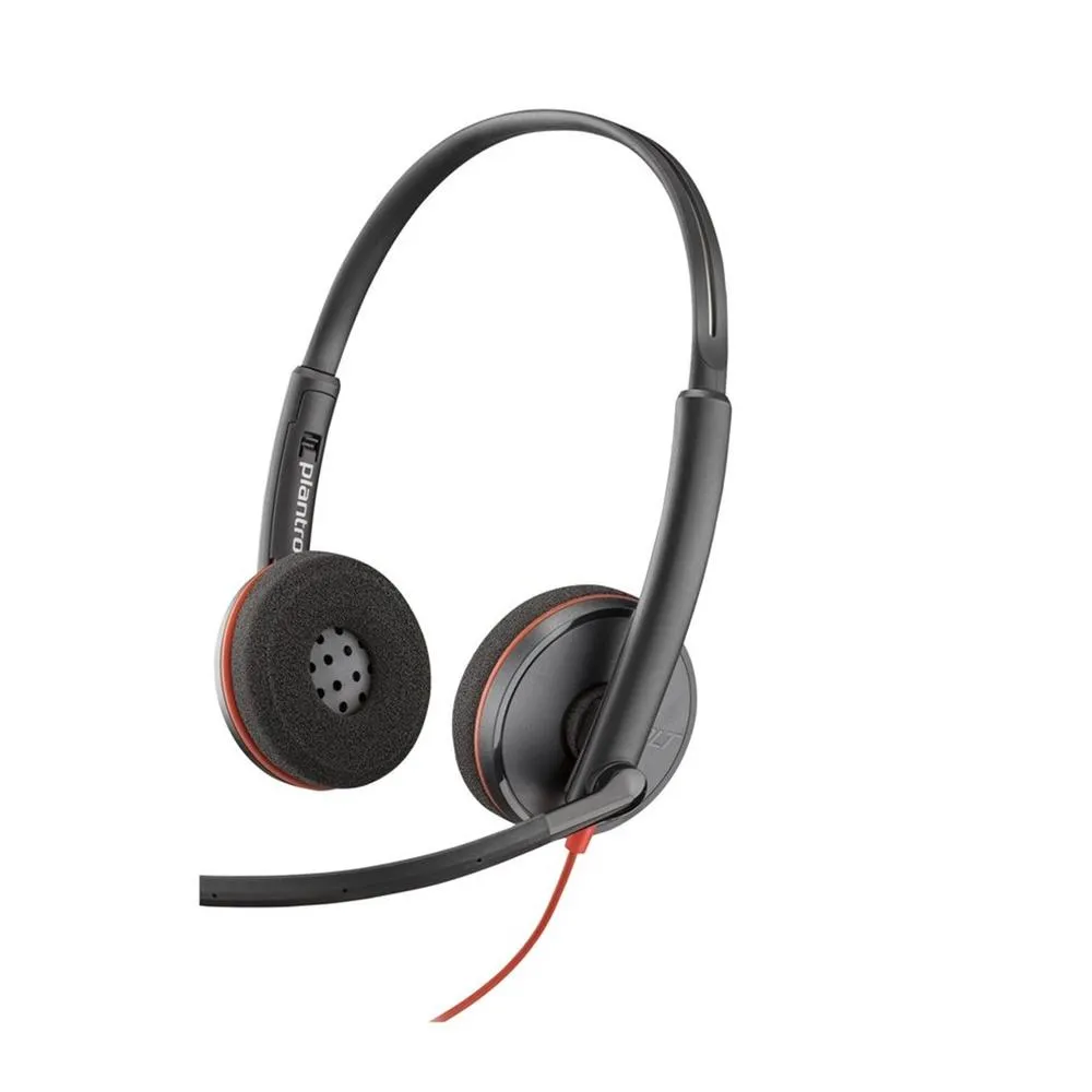 Auriculares poly blackwire 3220 estéreo usb - c + adaptador usb - c - a (bulk)