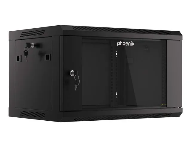 Armario rack phoenix 6u 600x450x368 auto - ensamblado 19'' hasta 60 kg negro