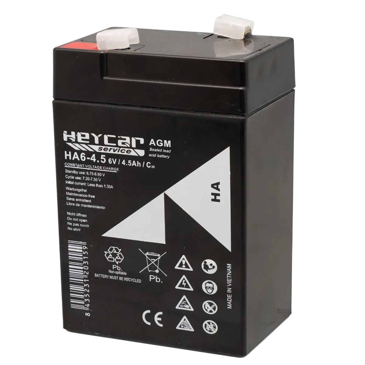 Batería 6V 4,5Ah HeyCar HA 70x48x107mm