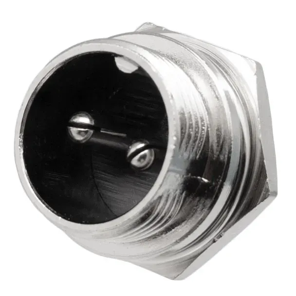 Conector chasis GX16 macho 2 pines