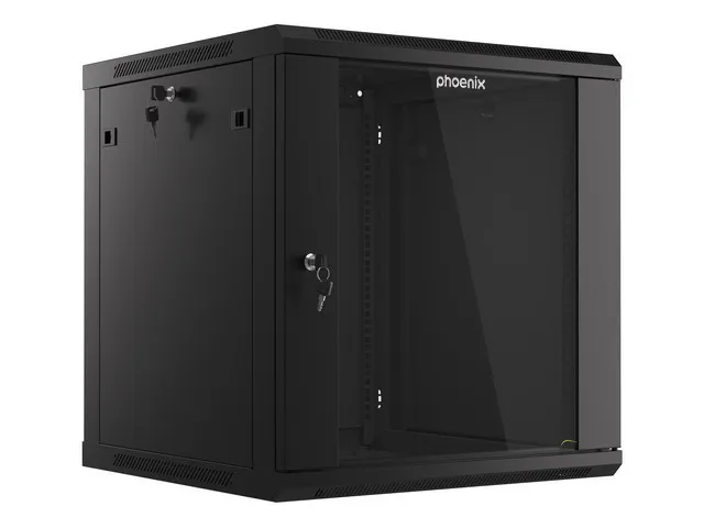 Armario rack phoenix 12u 600x600x640 auto - ensamblado 19'' hasta 60 kg negro
