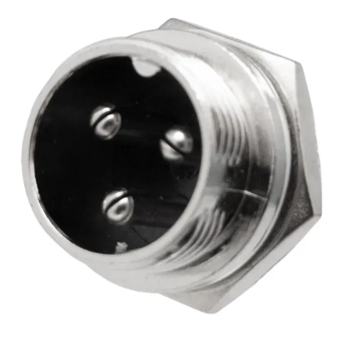 Conector chasis GX16 macho 3 pines