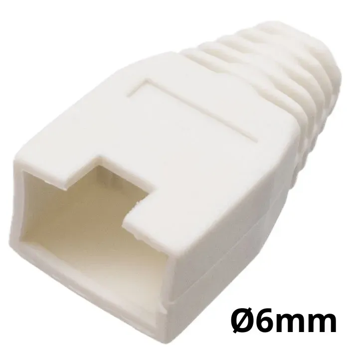 Capuchón protector para conector RJ45 para cable de Ø6mm, Blanco