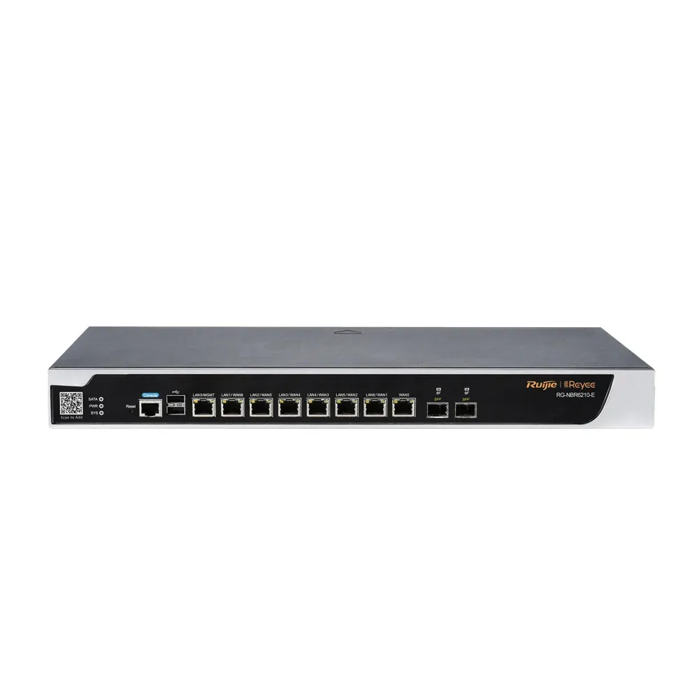Ruijie Router Cloud - 8 Puertos Gigabit + 2 Puertos SFP Gigabit - Router + Funciones Firewall - Admite hasta 9 WAN para failover o balanceo - Hasta 2500 Mbps de ancho de banda - Hasta 1000 usuarios recomendados