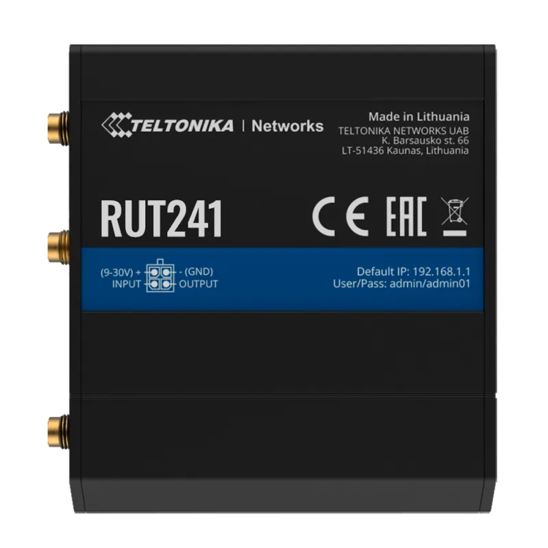 TELTONIKA TK-RUT241 - Router Industrial 4G LTE Cat 4 (150/50 Mbps)