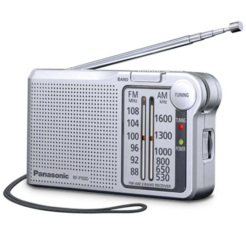 Radio Portátil Panasonic RF-P150D/ con Batería/ a Pilas/ Plateada