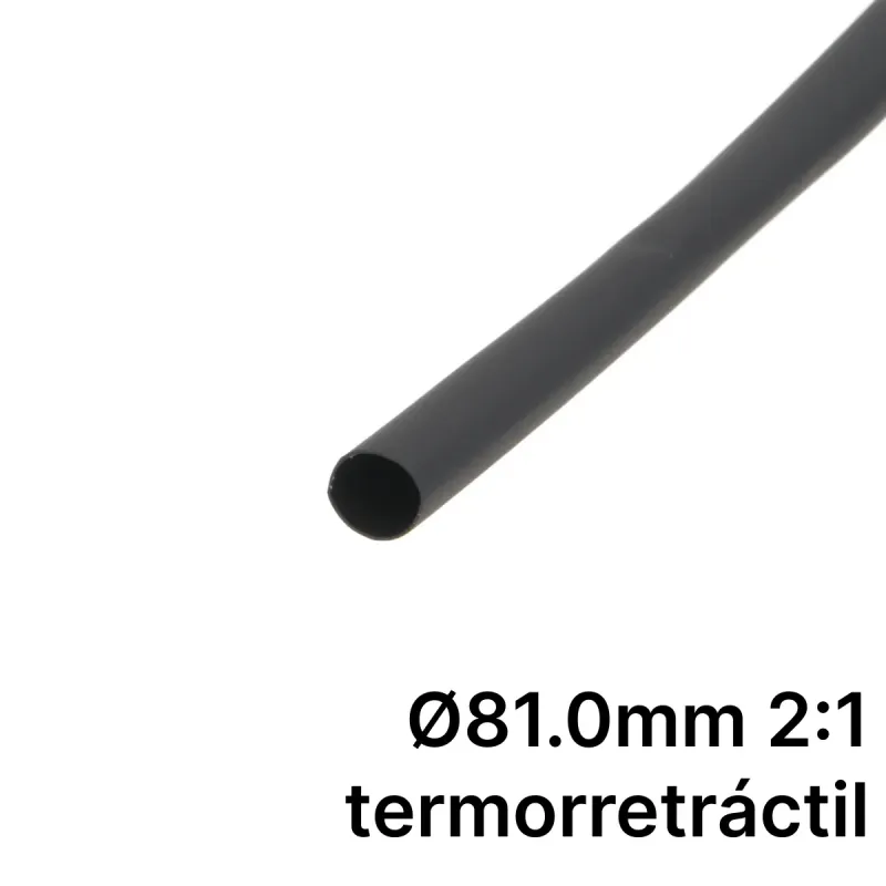 Pack de corte [1.2m] de tubo termorretráctil 2:1 Ø81.0mm negro – Poliolefina libre de halógeno e ignífugo [x5]