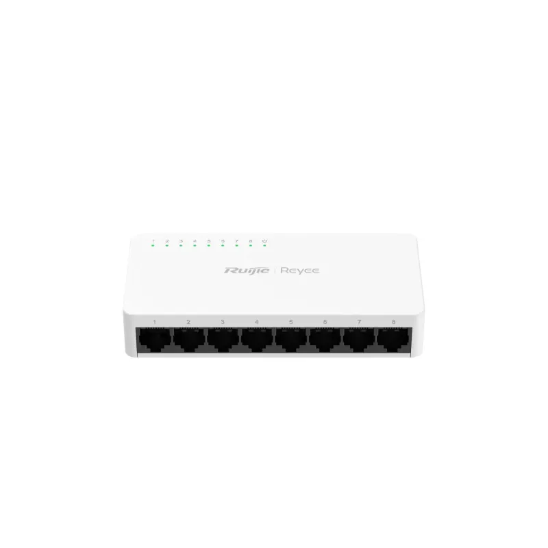 Reyee Switch Sobremesa - Carcasa Plástico - 8 puertos RJ45 - Velocidad 10/100/1000 Mbps - Plug and Play - Tecnología ahorro de energía