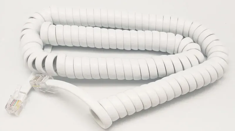 Conex Base Telefono rizada, 4P4C, 3.5m Blanco