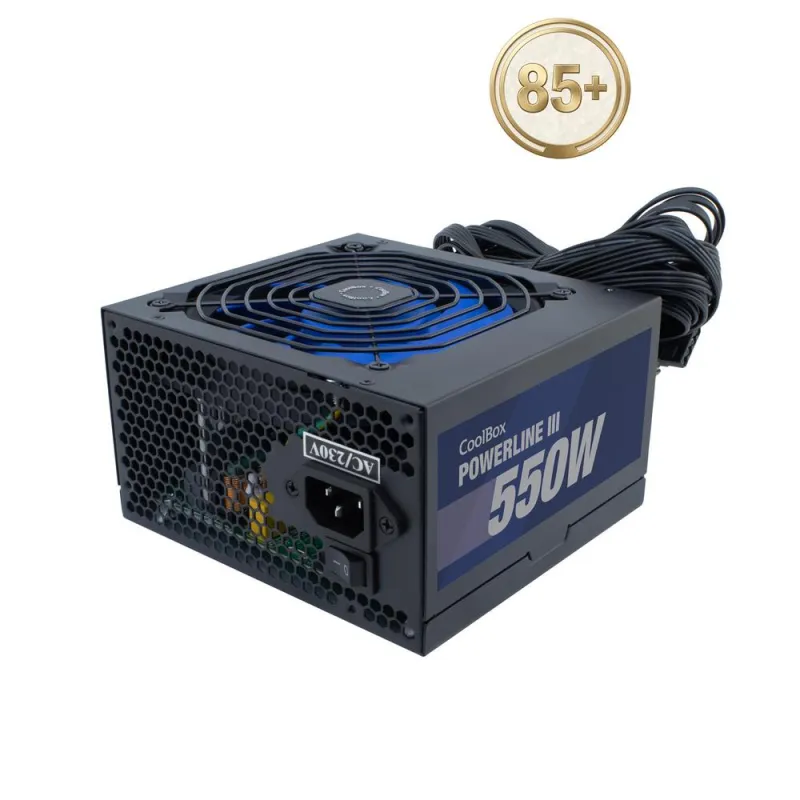 Fuente de alimentacion coolbox atx 550w powerline iii 85%