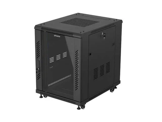 Armario rack phoenix 15u 600x800 servidor 19'' alta densidad negro