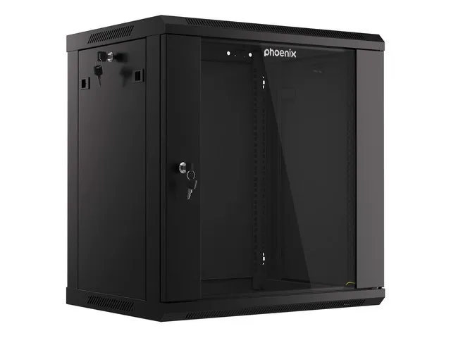 Armario rack phoenix 12u 600x450x640 auto - ensamblado 19'' hasta 60 kg negro