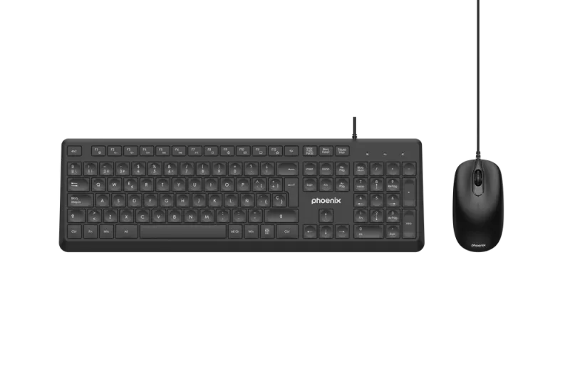Phoenix combo teclado multimedia + ratón con cable usb 1200dpi
