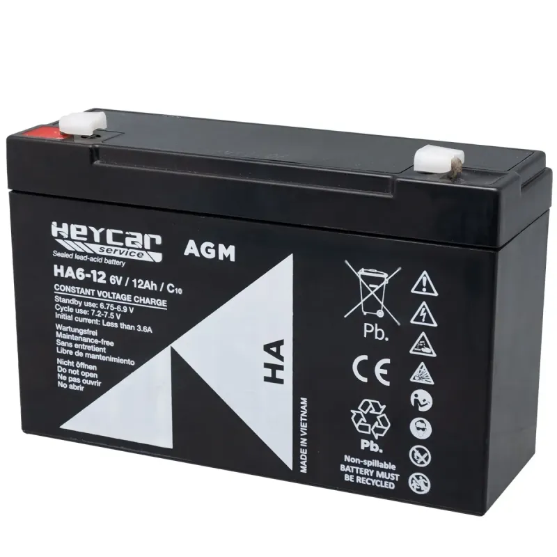 Batería 6V 12Ah HeyCar HA 151x50x94mm