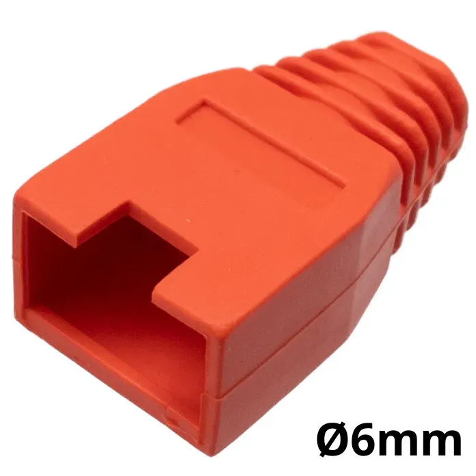 Capuchón protector para conector RJ45 para cable de Ø6mm, Rojo