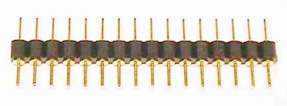 2.54mm, TIRA DE 40 PINS, TORNEADA, DORADA.