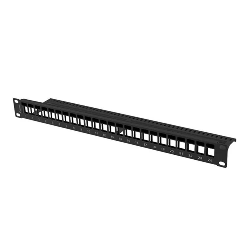 Patch panel lanberg 24 puertos 1u rack 19 para modulos keystone negro