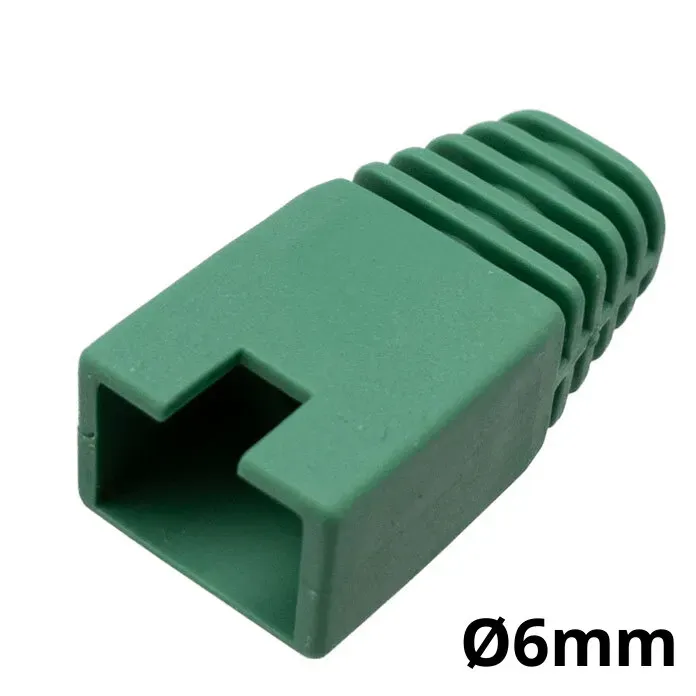 Capuchón protector para conector RJ45 para cable de Ø6mm, Verde