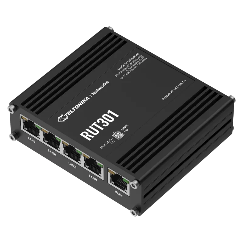 TELTONIKA TK-RUT301 - Router industrial con 5 puertos RJ45 10/100 Mbps