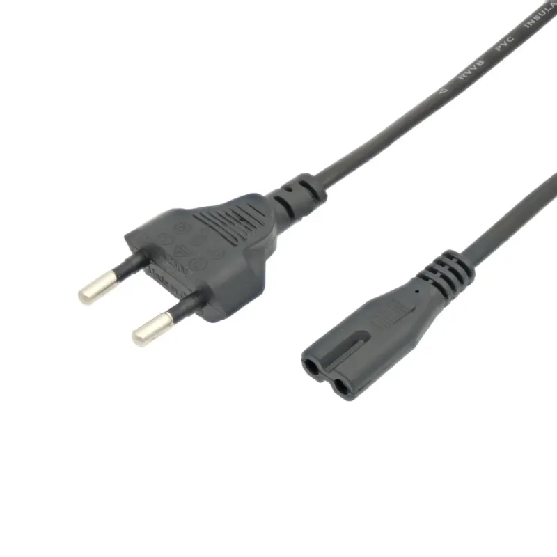 Cable de Alimentación EU 3m | Conector Euro Tipo C (CEE7/16) a C7 | 2 Hilos 0.75mm² | Negro