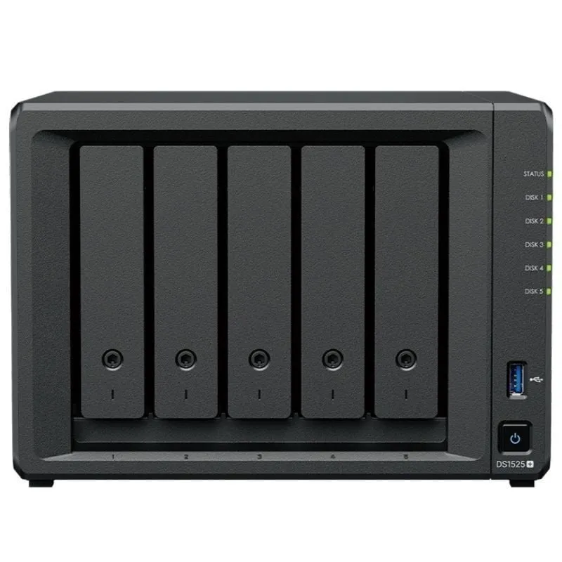 NAS Synology Diskstation DS1525+/ 5 Bahías 3.5'- 2.5'/ 8GB DDR4/ Formato Torre
