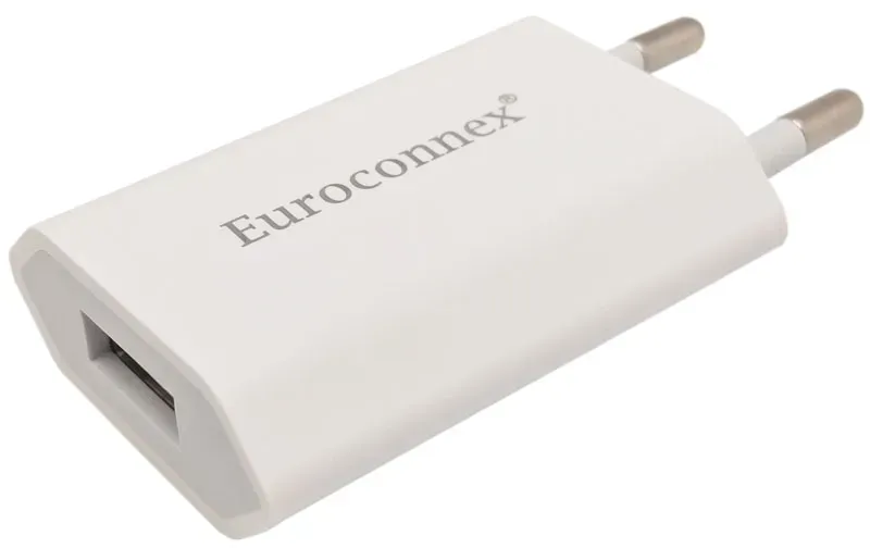 Cargador USB Euroconnex de 220 V con salida de 5 V y 1 A