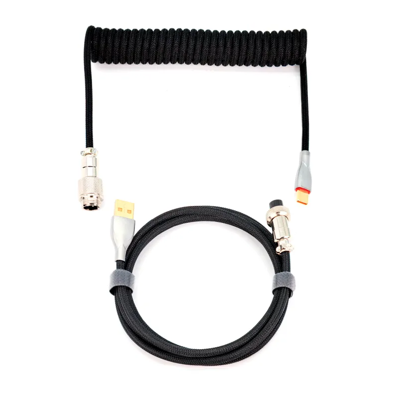 Cable aviador en espiral Phoenix Kioru USB-C para teclados gaming, negro
