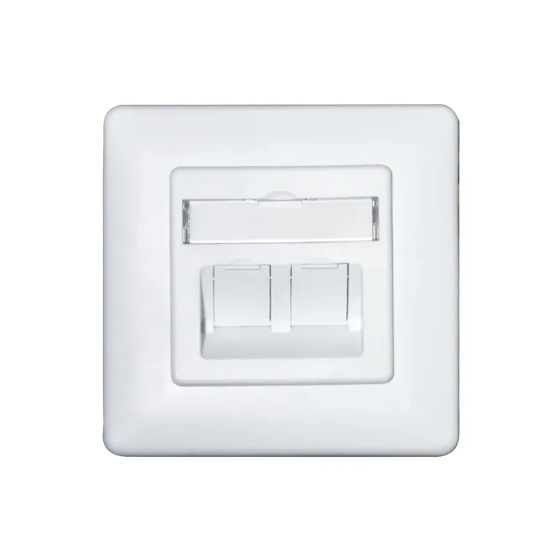 Carátula frontal de 2 keystone para caja de superficie 80x80mm | No incluye caja de superficie