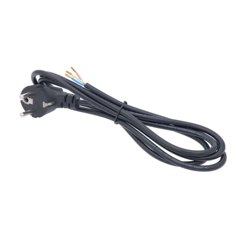 Cable Schuko a libre, 220V 3x0.5mm Ø, 1,8m.