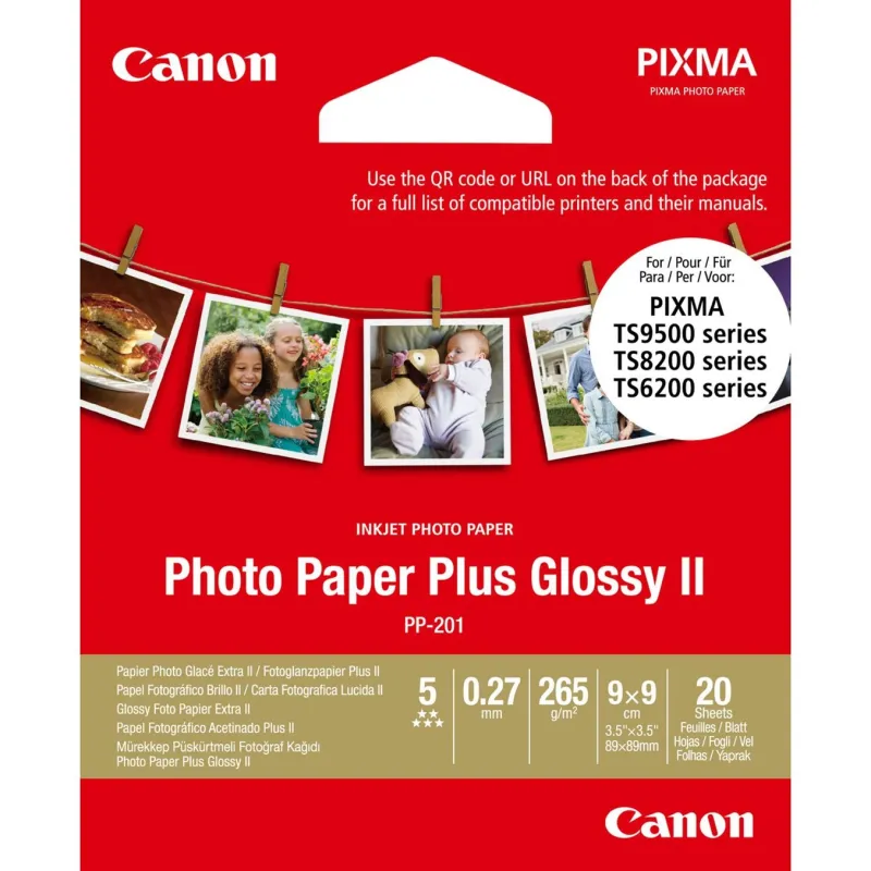 Papel canon foto pp - 201 2311b070 9x9 -  20 hojas