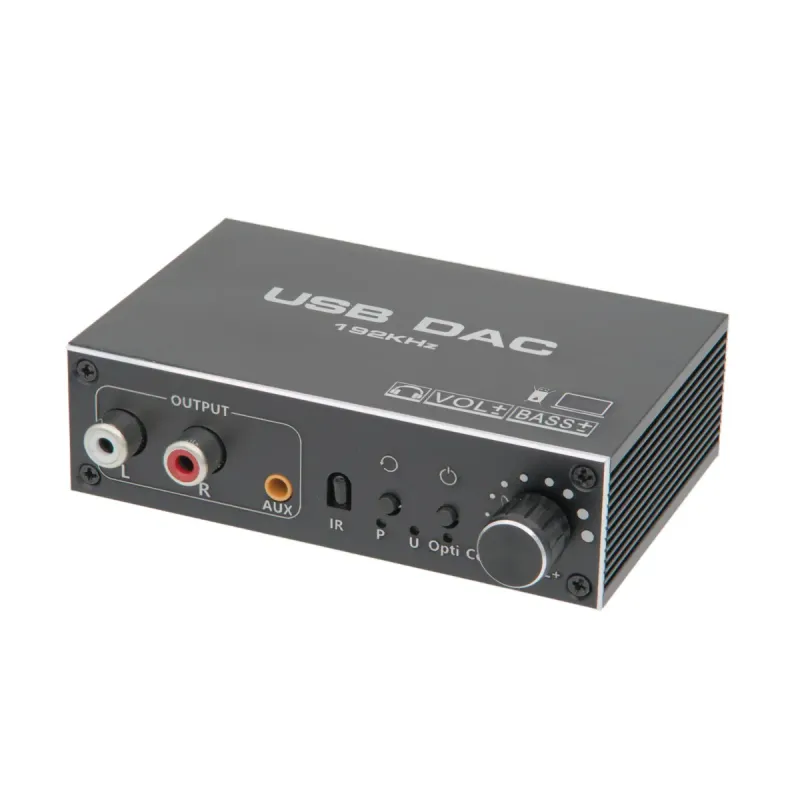 Conversor Digital a Analogico (DAC) hasta 192KHz con entrada USB y volumen