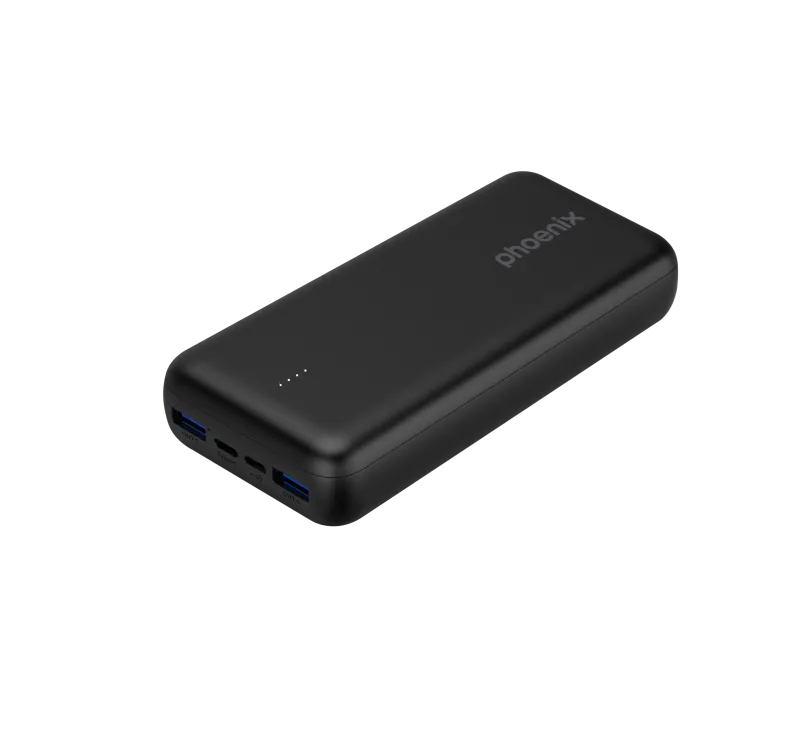 Phoenix powerbank batería externa 20000mah con 2 usb carga rapida y 1 usb tipo c pd