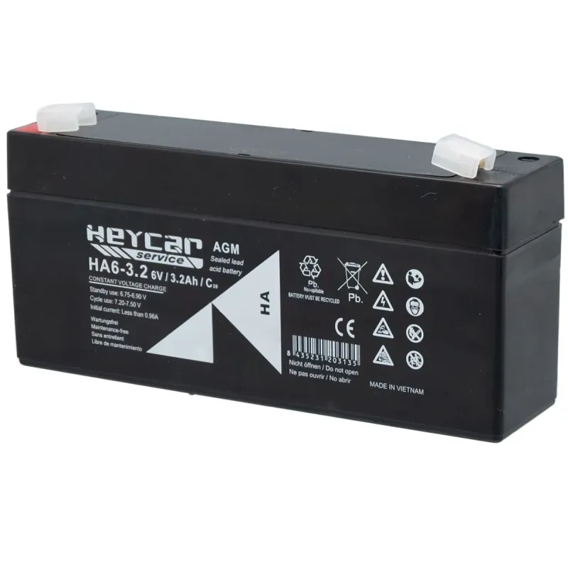 Batería 6V 3,2A HeyCar HA 134x34x61mm