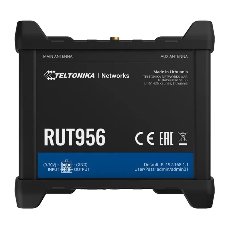 TELTONIKA TK-RUT956 - Router Industrial 4G LTE Cat 4 (150/50 Mbps)