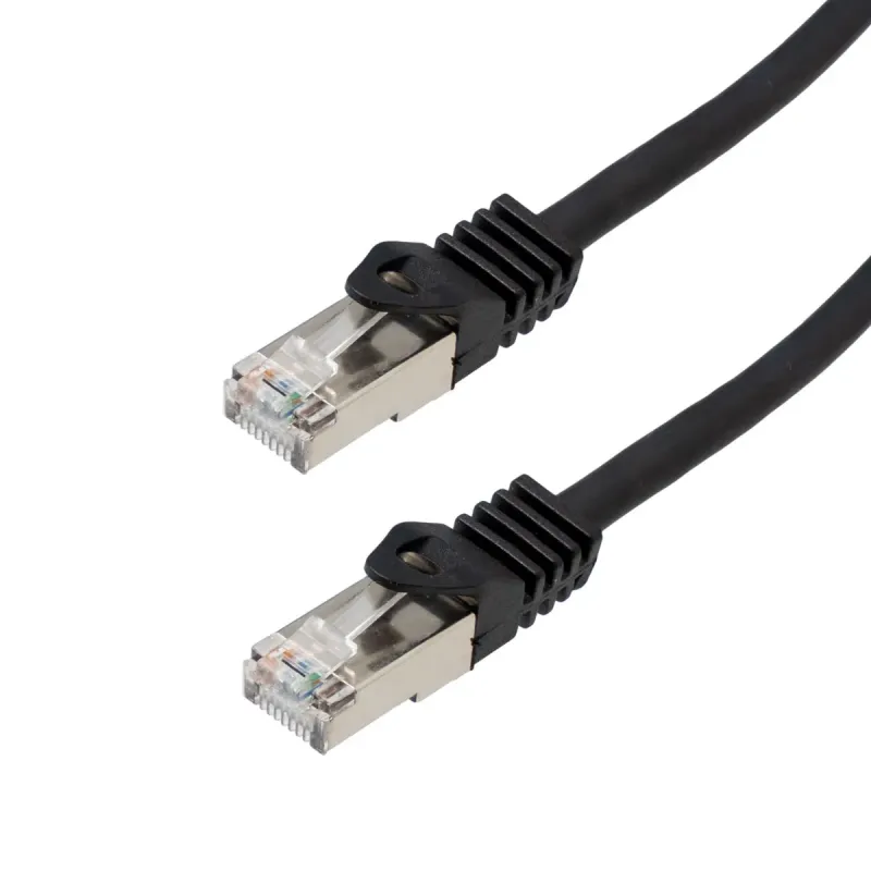 Cat.6 SSTP(SFTP) LSZH, 27AWG, 0.3m, Negro LSZH