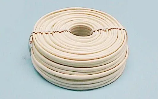30M., CABLE TELEFONICO PLANO 28AWG, 4 VIAS, COLOR MARFIL