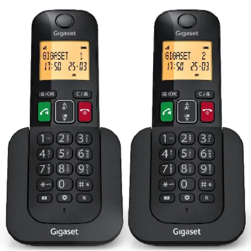 Teléfono Inalámbrico Gigaset Elemental 400 DUO/ Negro